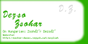 dezso zsohar business card